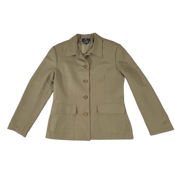 Alanni by Donnybrook Womens Blazer Size 10 Tan Linen Blend Vintage - Picture 7 of 10